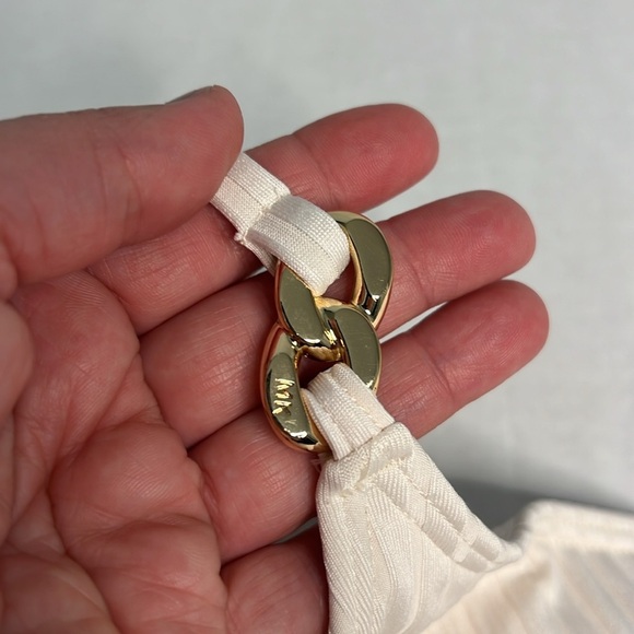 MICHAEL MICHAEL KORS RIBBED CREAM/BEIGE BIKINI MEDIUM - Picture 15 of 16